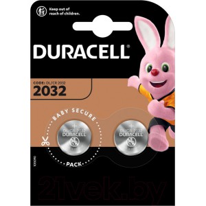 Комплект батареек Duracell CR2032, 2 шт